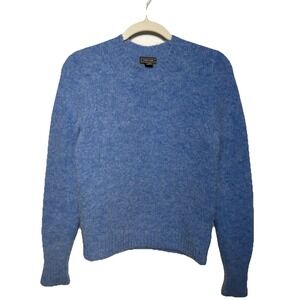Point Sur Alpaca‎ Merino Wool Blend Fisherman Sweater Periwinkle Blue Size XS